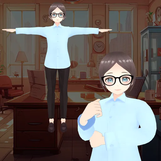 Anime working lady (Rigged/Animated)