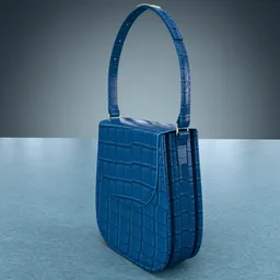 Womens Blue Leather Designer Handbag