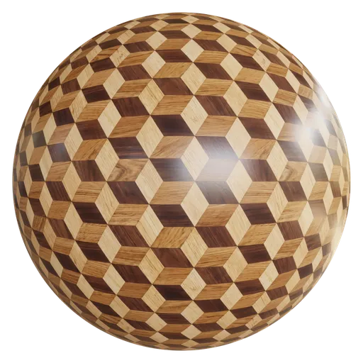 3D wooden cube floor
