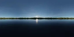 Blue Sky Sunny Evening Lake