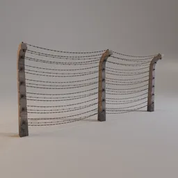 Procedural WWII Era Concrete Fence