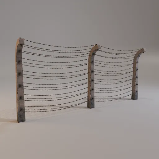 Procedural WWII Era Concrete Fence