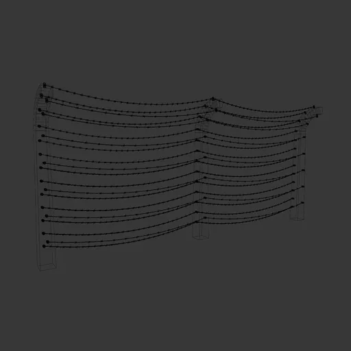Procedural WWII Era Concrete Fence