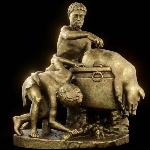 statue of Brass Roasting of the Boar