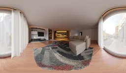 Modern Panoramic Living Room Interior