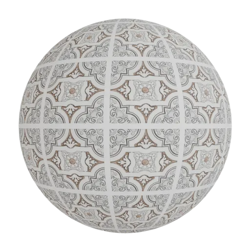 Floral medallion tile
