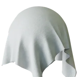 High-resolution soft white fabric PBR material for 3D floor texturing, showing fine cloth details.