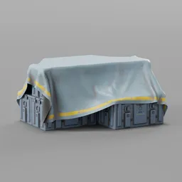 Tarpaulin Covered Heavy Crate