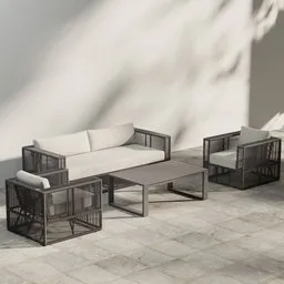 Woven Frame Outdoor Sofa Set