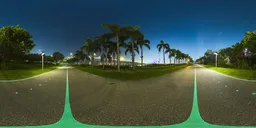 Night city seaside runway