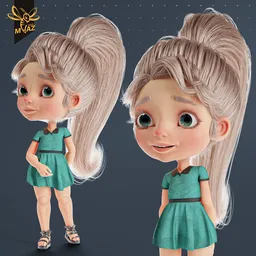 Cute Girl Character in Disney-Style