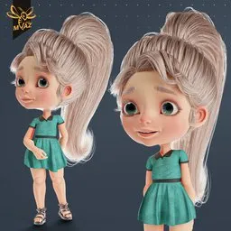 Cute Girl Character in Disney-Style