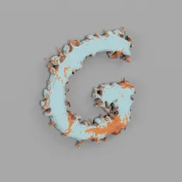 Rough metal Letter G