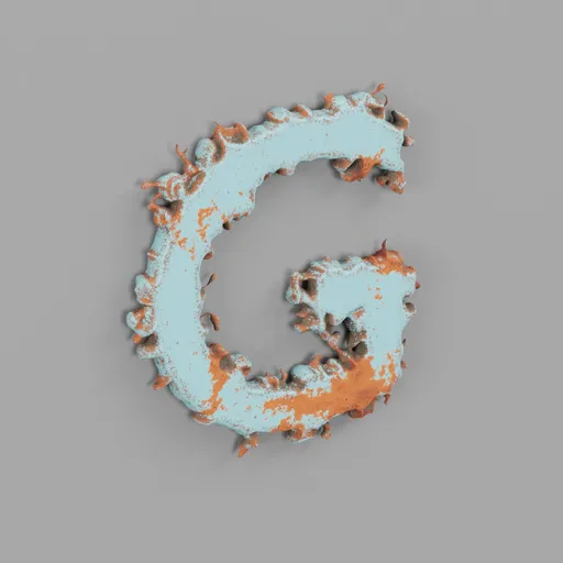 Rough metal Letter G