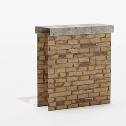 Brick wall roof end 1x1