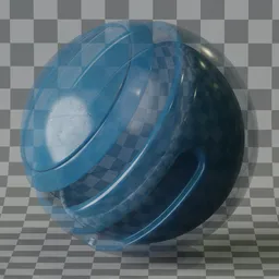 Scratched blue glass