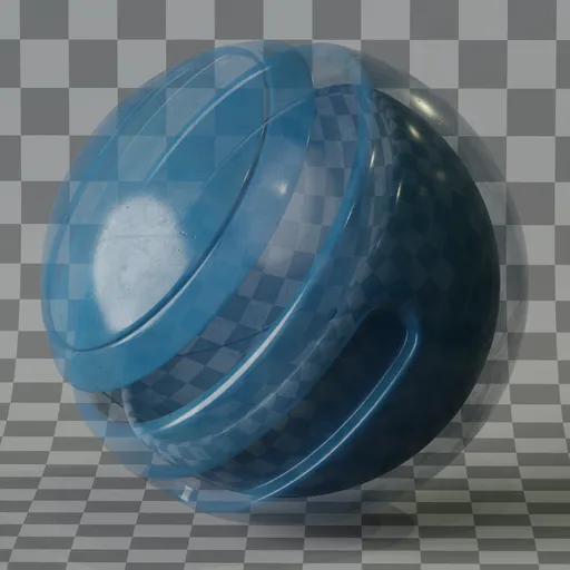 Scratched blue glass