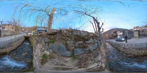 Mountain Village Stream Stone Bridge