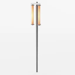 Detailed 3D model of a futuristic dual-lit street lamp with a sleek design, optimized for Blender rendering.