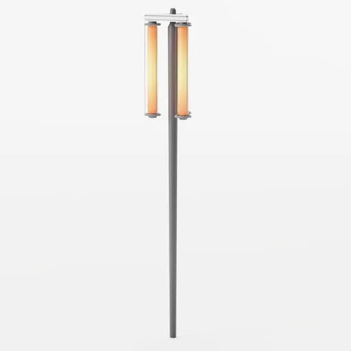 Detailed 3D model of a futuristic dual-lit street lamp with a sleek design, optimized for Blender rendering.