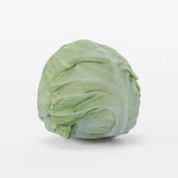 Highly detailed green cabbage 3D model for Blender rendering and graphics design.