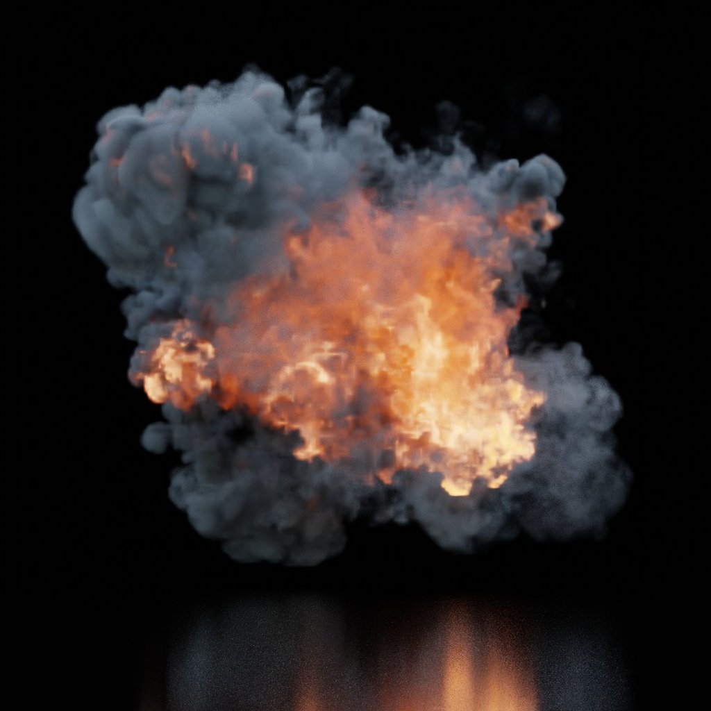 Aerial Explosion Static | FREE Simulations models | BlenderKit