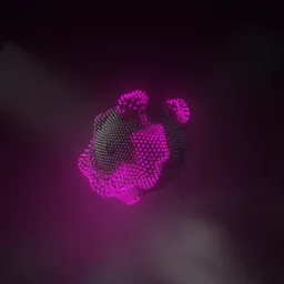 Abstract Pink Glowing Particle Sphere