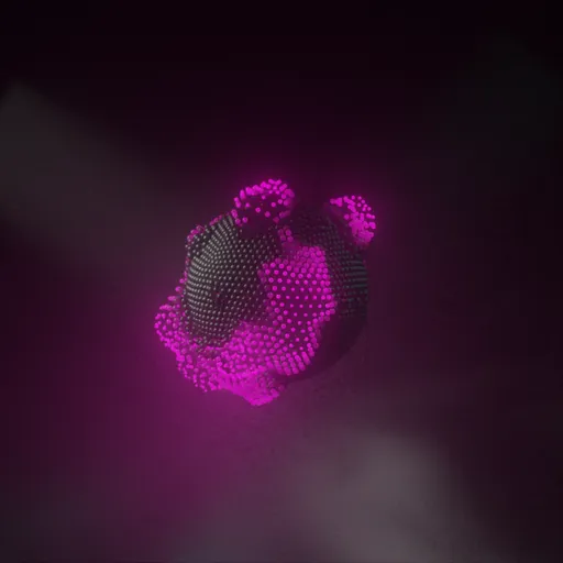Abstract Pink Glowing Particle Sphere