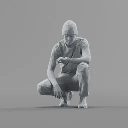 Lowpoly Squatting Guy