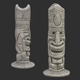 Tiki God Jolly Spirit Statue Stone