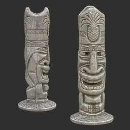 Tiki God Jolly Spirit Statue Stone