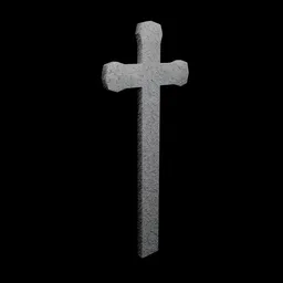 Detailed cross gravestone 3D model with realistic stone texture optimized for Blender rendering.