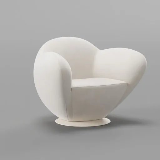 Modern 3D model of a light cream suede contemporary armchair with round metal base, optimized for Blender.