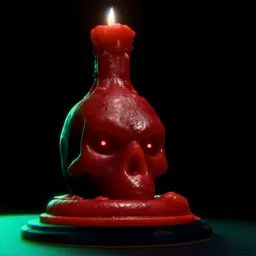 Skull Candle – Stylized Horror Prop