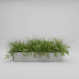 Rectangular Stone Planter with Greenery