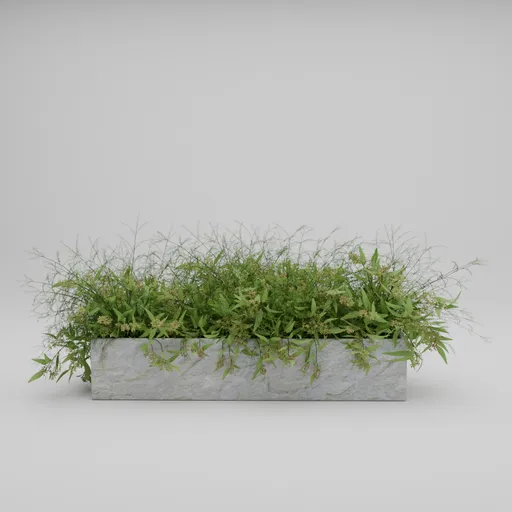 Rectangular Stone Planter with Greenery
