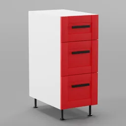 Kitchen lower cabinet 35cm (3 drawers)