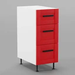 Kitchen lower cabinet 35cm (3 drawers)