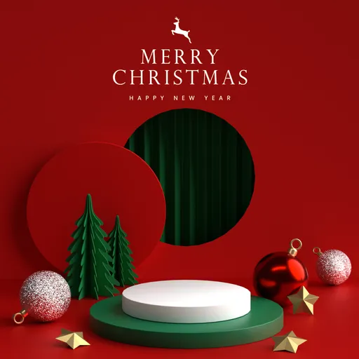 Christmas podium mockup