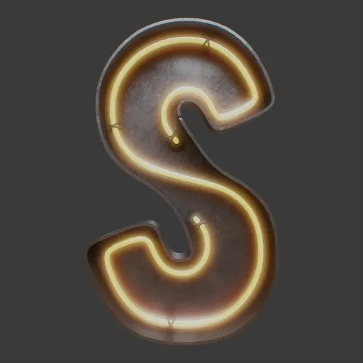 Neon Letter S