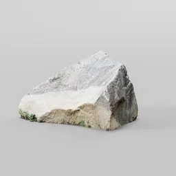 Detailed 3D rock model using photogrammetry technique, suitable for Blender, showcasing realistic textures and lighting effects.