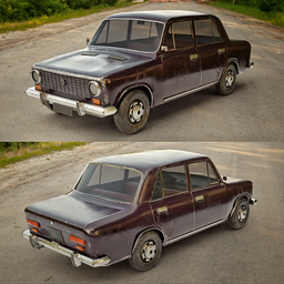 "Get behind the wheel of history with this highly detailed 3D model of a classic Lada 2101 car. Rendered with ray tracing and smooth shading techniques, this model showcases the impressive body elements inspired by artist Igor Grabar. Available in three sizes, 512, 1k, and 2k for your convenience."