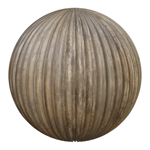 High-quality PBR texture of rusted corrugated iron for 3D rendering in Blender and other software.