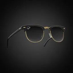 Detailed Blender 3D digital rendering of classic sunglasses, ready for subdivision and enhancement