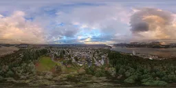 Dramatic Sunset over City