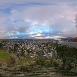 Dramatic Sunset over City