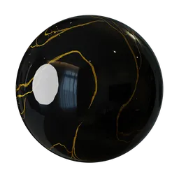 Polished Black Gold Inlay Marble