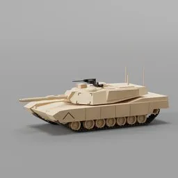 Low poly 3D Blender model of M1A1 Abrams tank, ideal for game asset or military simulation.