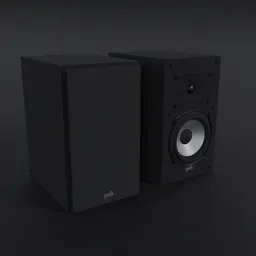 "Polk XT20 bookshelf speaker 3D model with removable mesh revealing drivers, created in Blender 3D software. This detailed 4K rendering is inspired by Carl Gustaf Pilo and is trending on Pixv, Rubi, Renderhub Next2020, delivering Purism and Realflow effects. Perfect for audio enthusiasts and 3D designers."
