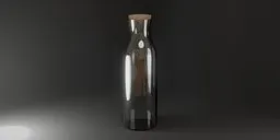 Realistic 3D carafe model with cork stopper, designed in Blender, showcasing procedural textures.